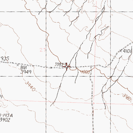 Topographic Map of Fox Canyon, NV
