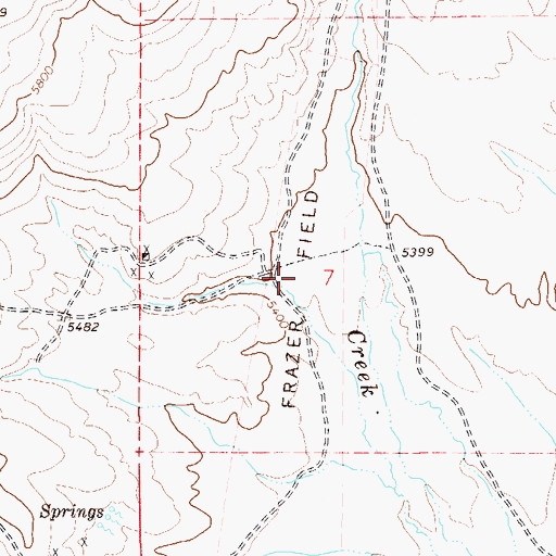 Topographic Map of Frazer Field, NV