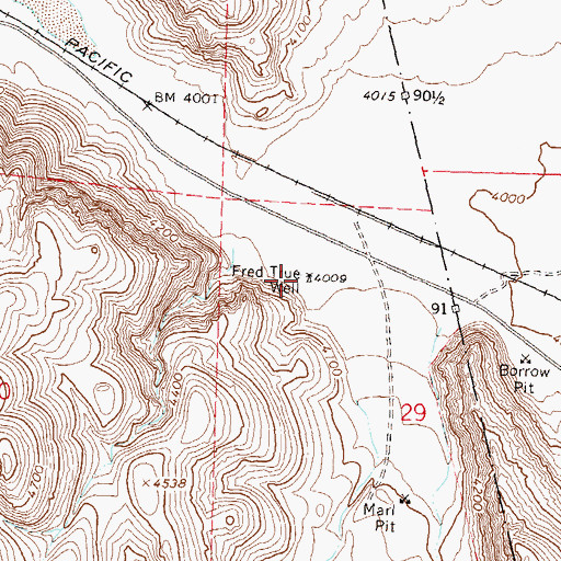 Topographic Map of Fred True Well, NV