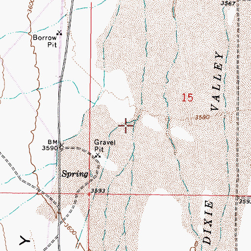 Topographic Map of Freeman Creek, NV