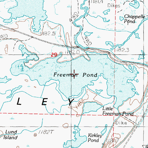 Topographic Map of Freeman Pond, NV