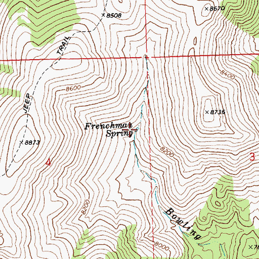 Topographic Map of Frenchman Spring, NV