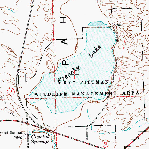 Topographic Map of Frenchy Lake, NV