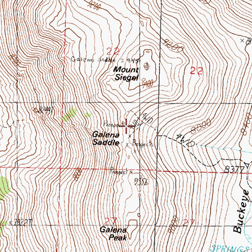 Topographic Map of Galena Saddle, NV