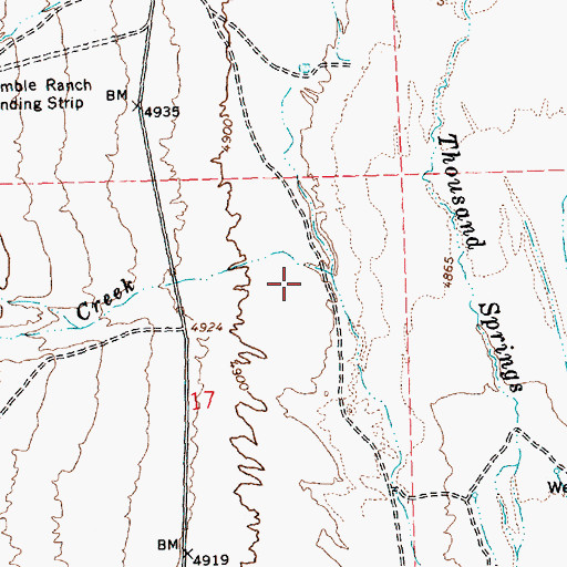 Topographic Map of Gamble Canyon, NV