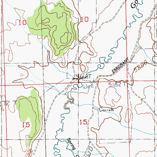 Topographic Map of Gambles Hole, NV