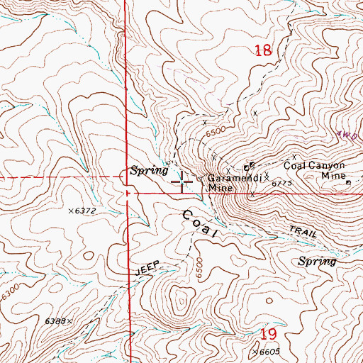 Topographic Map of Garamendi Mine, NV