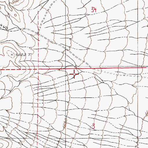 Topographic Map of Sweeney Garden Canyon, NV