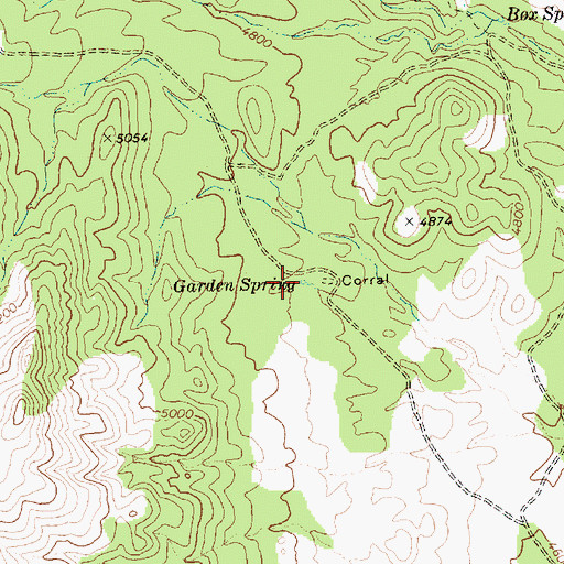Topographic Map of Garden Spring, NV