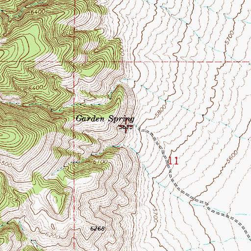 Topographic Map of Garden Spring, NV