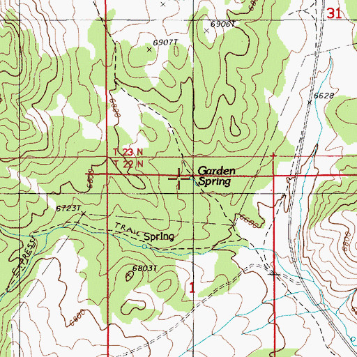 Topographic Map of Garden Spring, NV