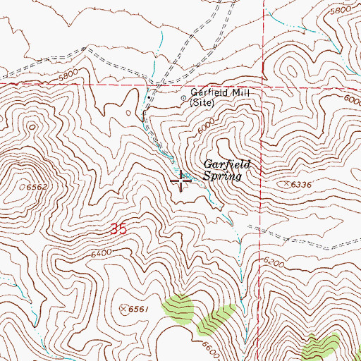 Topographic Map of Garfield Spring, NV