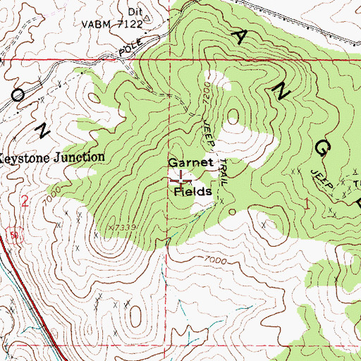 Topographic Map of Garnet Fields, NV
