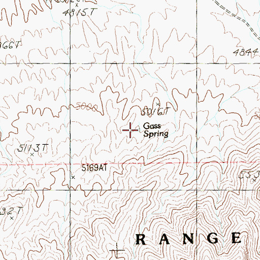 Topographic Map of Gass Spring, NV