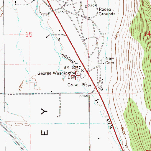 Topographic Map of George Washington Cemetery, NV