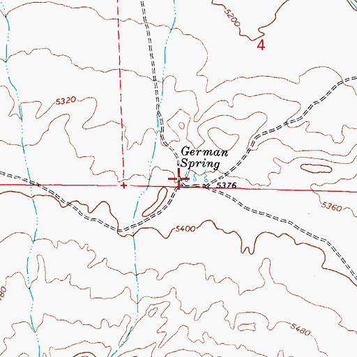 Topographic Map of German Spring, NV