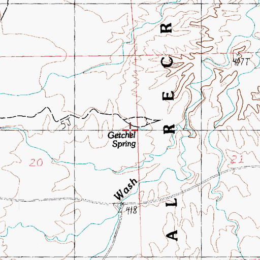 Topographic Map of Getchel Spring, NV