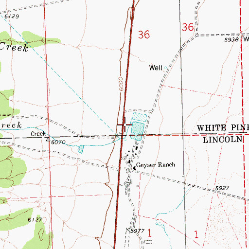 Topographic Map of Geyser Creek, NV