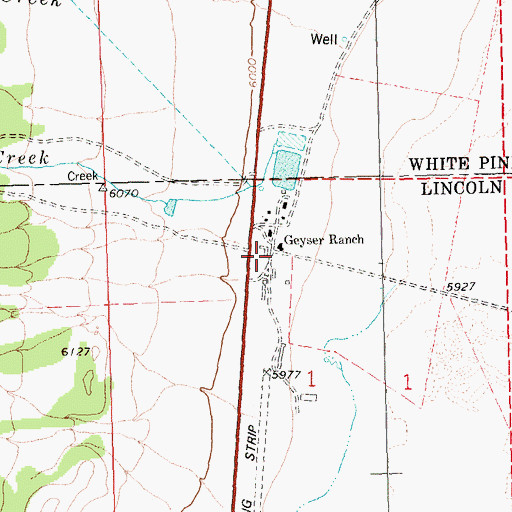 Topographic Map of Geyser Ranch, NV