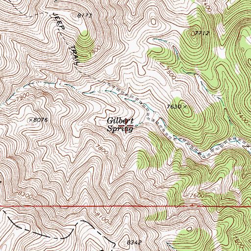 Topographic Map of Gilbert Spring, NV