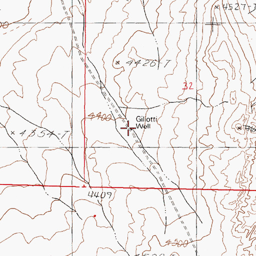 Topographic Map of Giliotti Well, NV