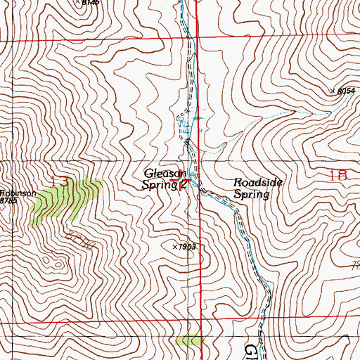 Topographic Map of Gleason Spring Two, NV