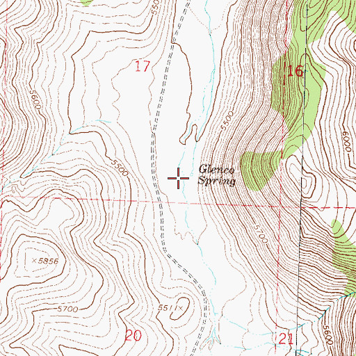 Topographic Map of Glenco Spring, NV