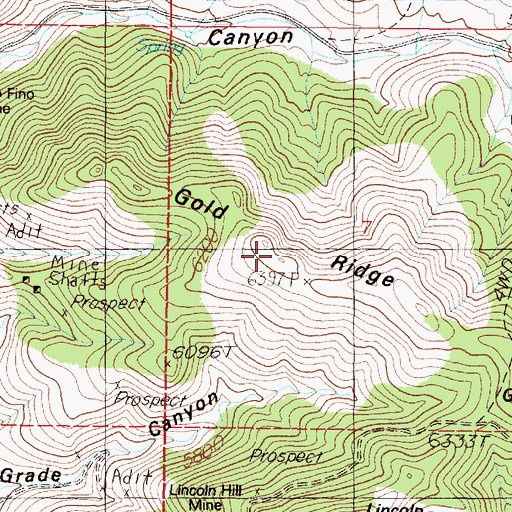 Topographic Map of Gold Ridge, NV