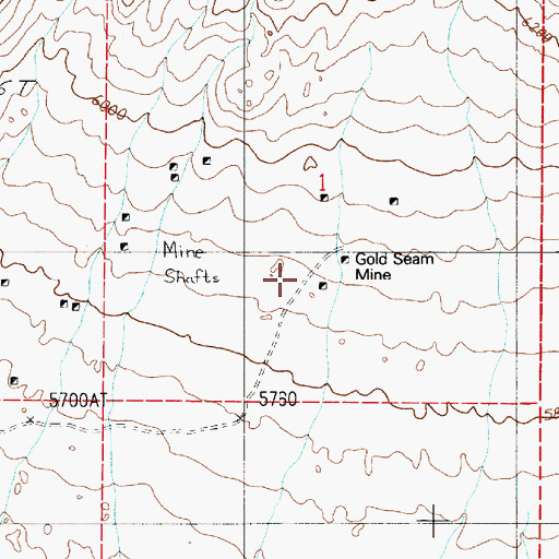 Topographic Map of Gold Seam Mine, NV