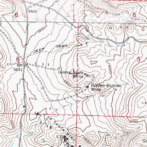 Topographic Map of Golden Eagle Mine, NV
