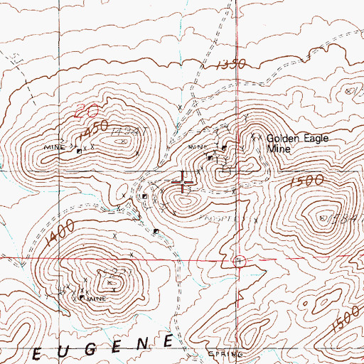 Topographic Map of Golden Eagle Mine, NV