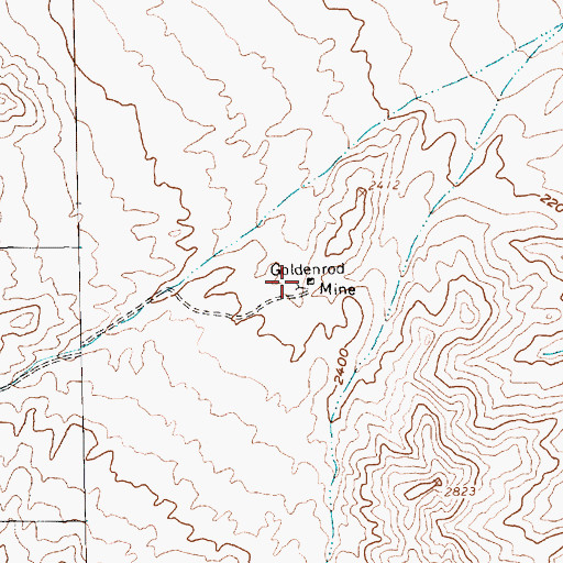 Topographic Map of Goldenrod Mine, NV