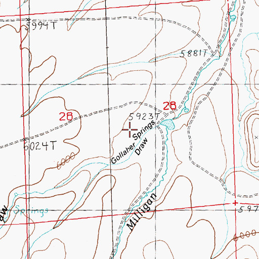 Topographic Map of Gollaher Springs Draw, NV