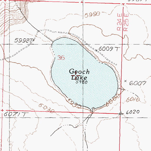Topographic Map of Gooch Lake, NV