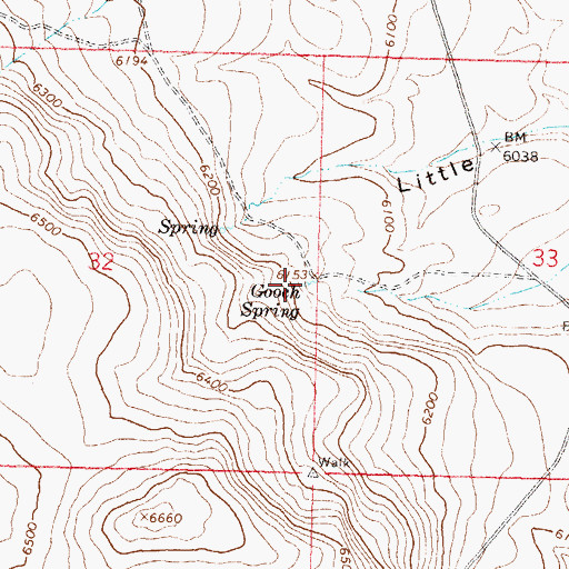 Topographic Map of Gooch Spring, NV