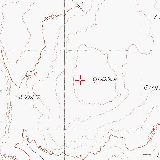 Topographic Map of Gooch Table, NV