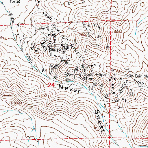 Topographic Map of Good Hope Mine, NV