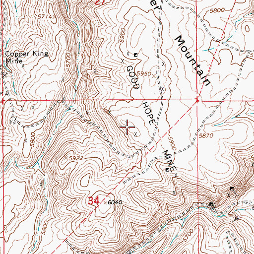 Topographic Map of Good Hope Mine, NV