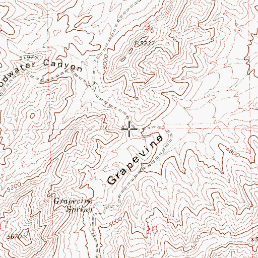 Topographic Map of Goodwater Canyon, NV