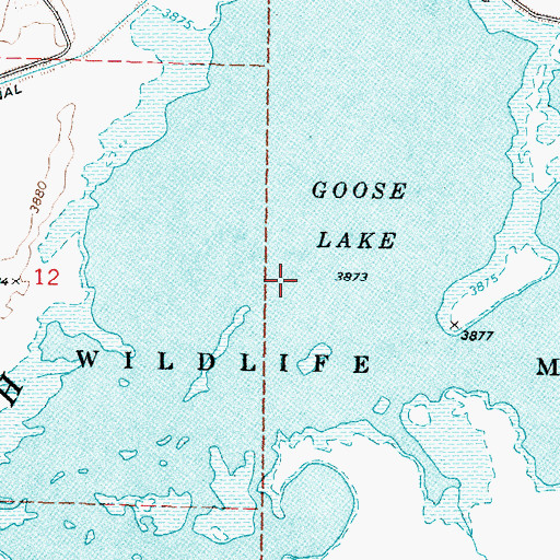 Topographic Map of Goose Lake, NV