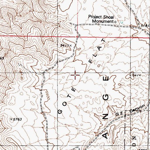 Topographic Map of Gote Flat, NV