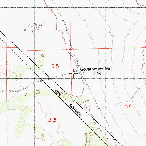 Topographic Map of Government Well, NV
