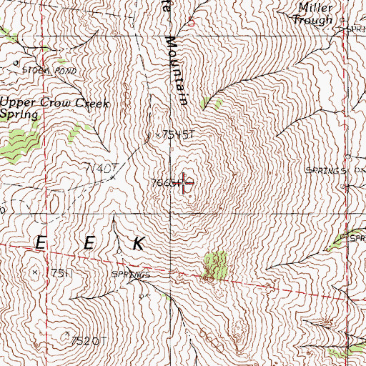 Topographic Map of Granite Mountain, NV