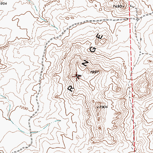 Topographic Map of Granite Range, NV