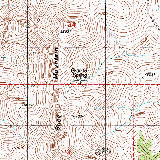 Topographic Map of Granite Spring, NV
