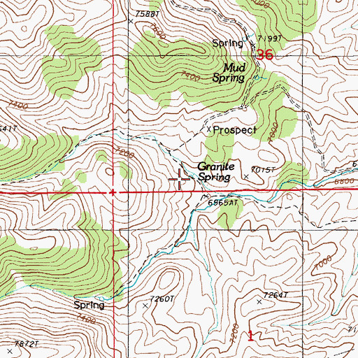 Topographic Map of Granite Spring, NV