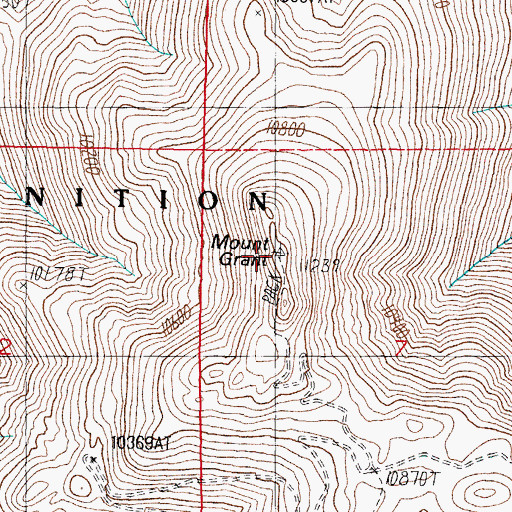 Topographic Map of Mount Grant, NV
