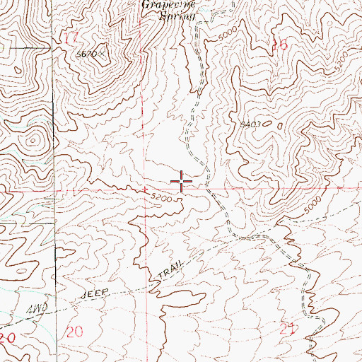 Topographic Map of Grapevine Canyon, NV