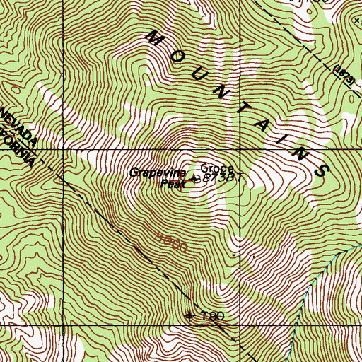 Topographic Map of Grapevine Peak, NV