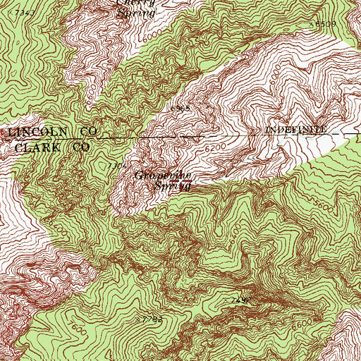 Topographic Map of Grapevine Spring, NV